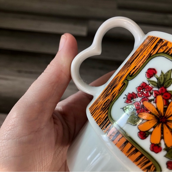 Vintage 1970s Made in Japan Ceramic MCM Floral Stackable Mugs - Picture 11 of 15